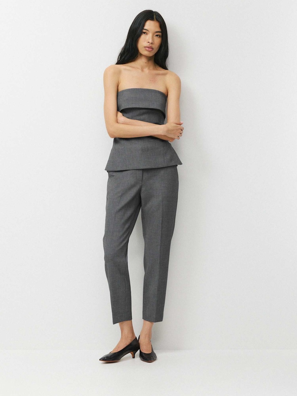 Aritzia Babaton Markova Pant Grey Melange Regular Size 4 business casual